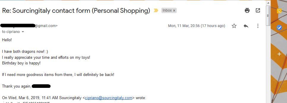 Sourcingitaly Feedbacks 153